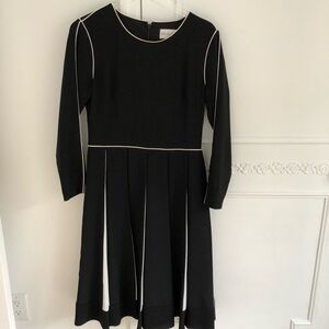 black pleated midi dress